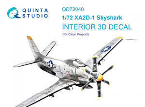 Quinta Studio QD72040 XA2D-1 3D-Printed &amp;amp; coloured Interior on decal paper (Clear Prop) 1/72