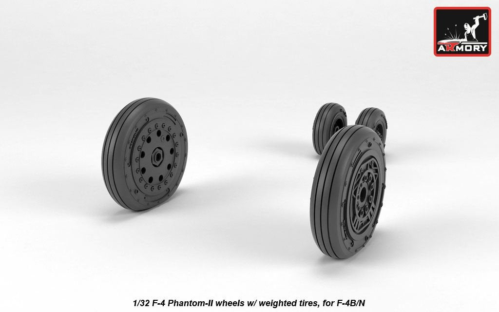 Armory Models AW32306 F-4 Phantom-II wheels w/ weighted tires, early 1/32 – imagen 2