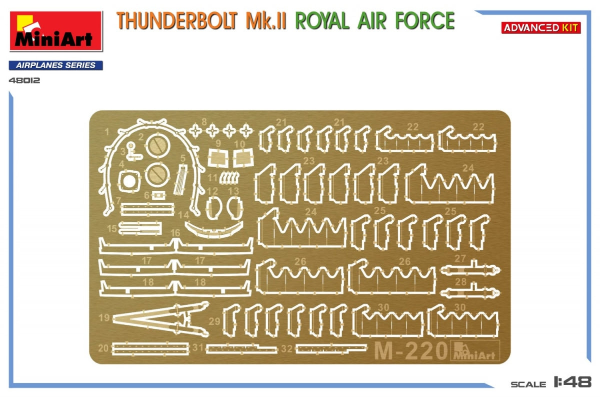 MiniArt 48012 THUNDERBOLT Mk.II. ROYAL AIR FORCE. ADVANCED KIT 1/48 – imagen 4