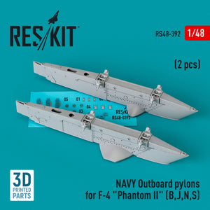 RESKIT RS48-0392 PYLÔNES EXTÉRIEURS DE LA MARINE POUR F-4 PHANTOM II (B, J, N, S) (2 PIÈCES) (IMPRIMÉ EN 3D) 1/48