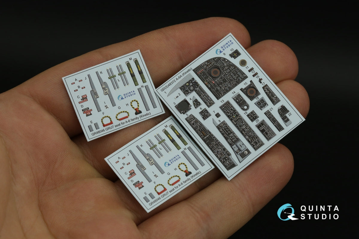 Quinta Studio QD48372 A-6A 3D-Printed &amp;amp; coloured Interior on decal paper (Kinetic) 1/48 – immagine 5