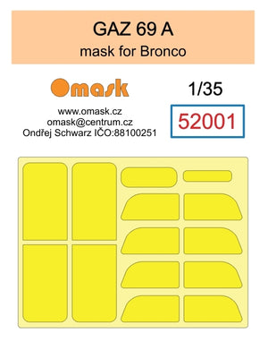 Masque Omask 52001 GAZ 69 A (pour Bronco) 1/35