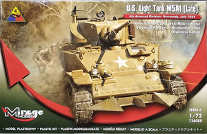 Mirage Hobby 726088 Char léger américain M5A1 (version tardive), 4e division blindée, Normandie, juillet 1944, échelle 1/72