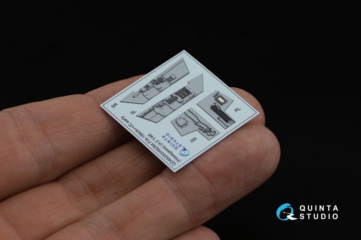 Quinta Studio QD48283 F/A-18A / C early 3D-Printed &amp;amp; coloured Interior on decal paper (Hasegawa) 1/48 – immagine 4