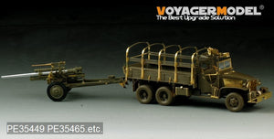 Maquette Voyager PE35449 Seconde Guerre mondiale, canon antichar américain M5 de 3 pouces avec obusier M1 ou de 105 mm, affût M2A1, kit 2 en 1 pour AFV CLUB 35S64 et 35160, échelle 1/35 – image 12