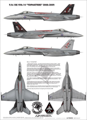 HobbyDecal AL48010V1 F/A-18E Tophatters 2008-2009 1/48