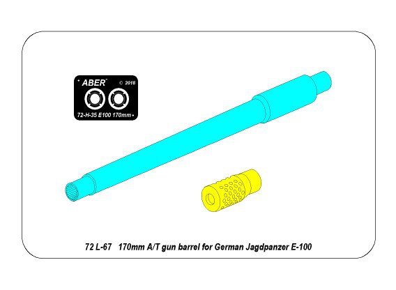Aber 72L-67 170 mm A/T gun barrel for German Jagdpanzer E-100 1/72 – Bild 9