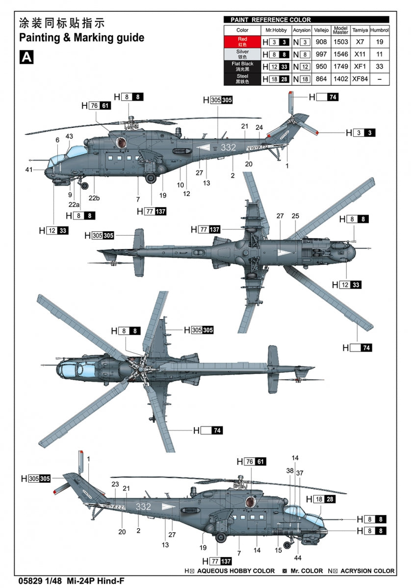 Trumpeter 05829 Mi-24P Hind-F 1/48 – zdjęcie 4