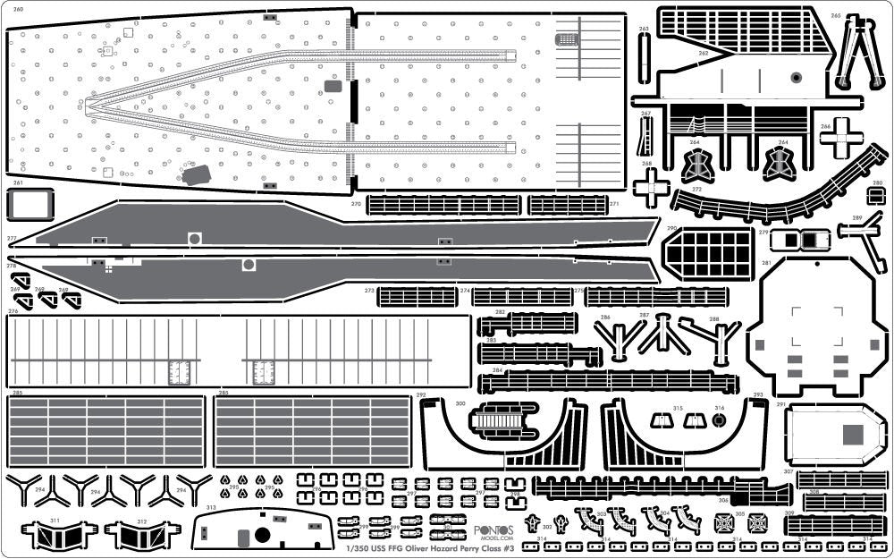 Pontos 38019F1 USS FFG Oliver Hazard Perr Class L.H. Detail Up Set &amp;quot;Advanced&amp;quot; with Kit 1/350 – Bild 7