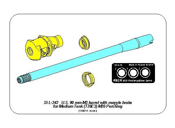 Aber 35L-242 90mm M3 lufa z hamulcem do T26E3 1/35 – imagen 15