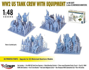 Mirage Hobby 480006 WW2 US Tank Crew With Equipment For M8 Scott And Other US Motorised Howitzers 1/48 – Bild 5
