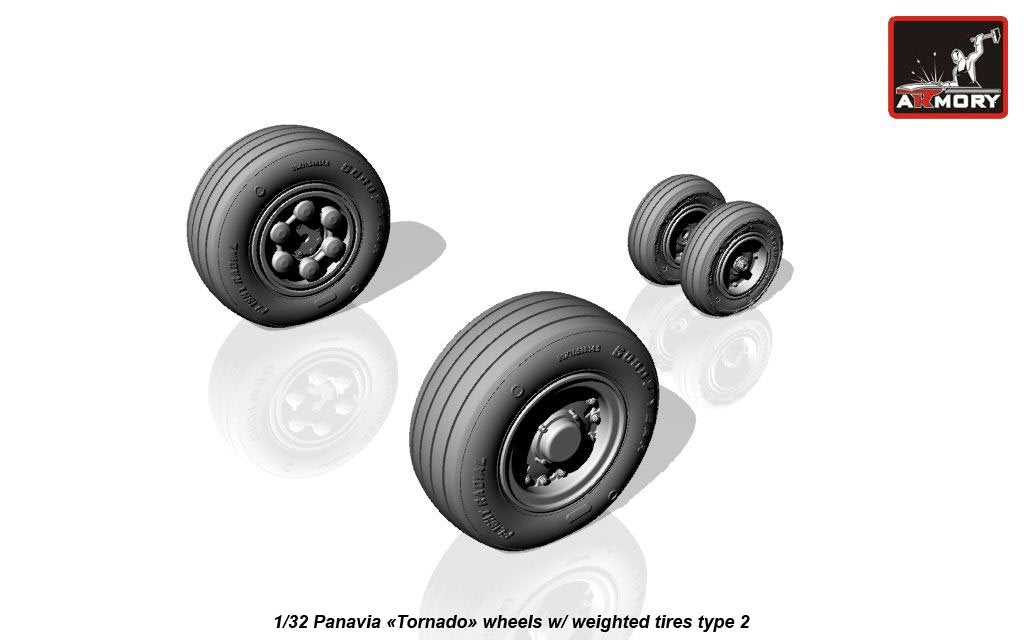 Armory Models AW32501b Panavia Tornado wheels, w/ tyres type “b” (GY) 1/32 – imagen 2