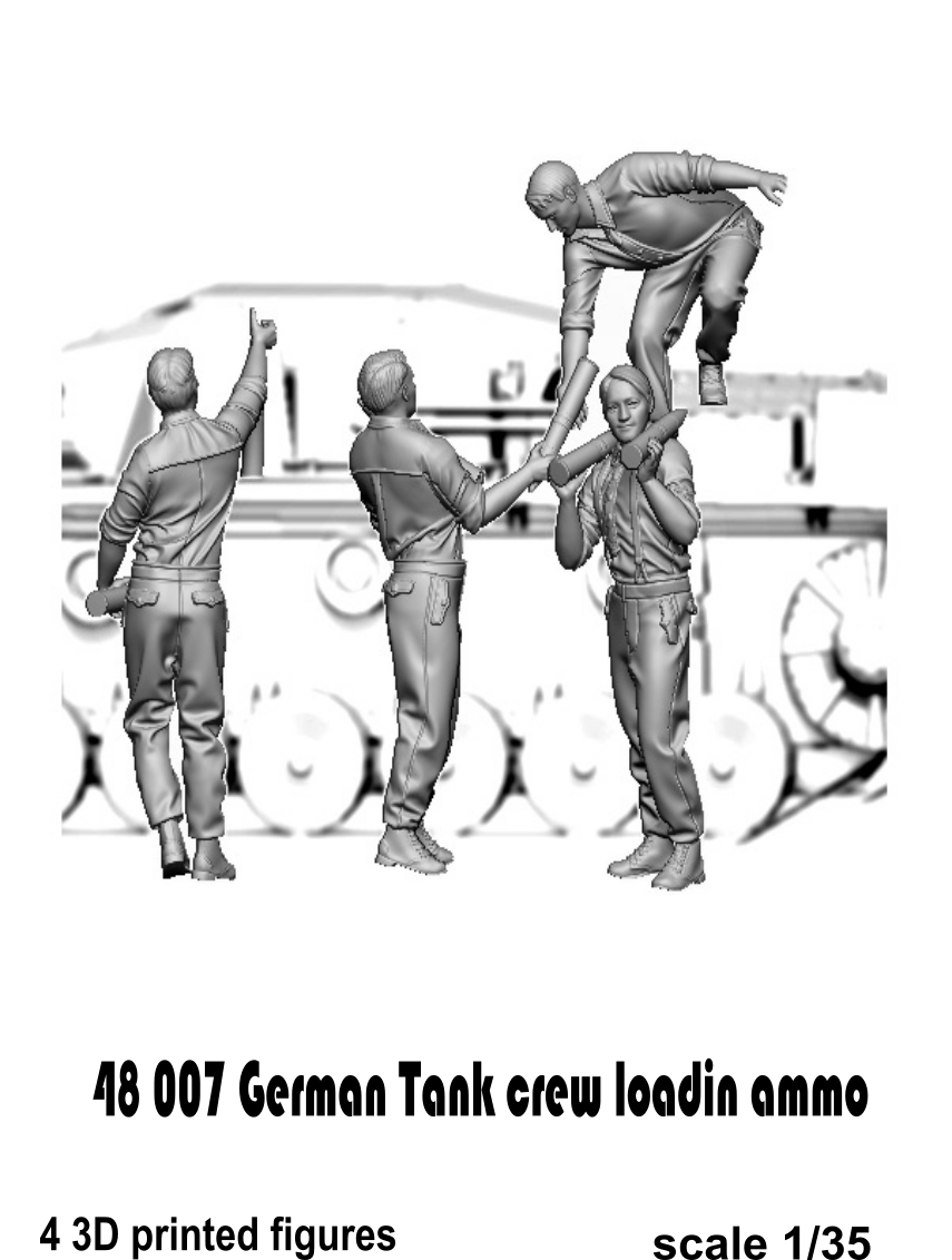 Glowel Miniatures 48007 German Tank crew loading ammo 1/48