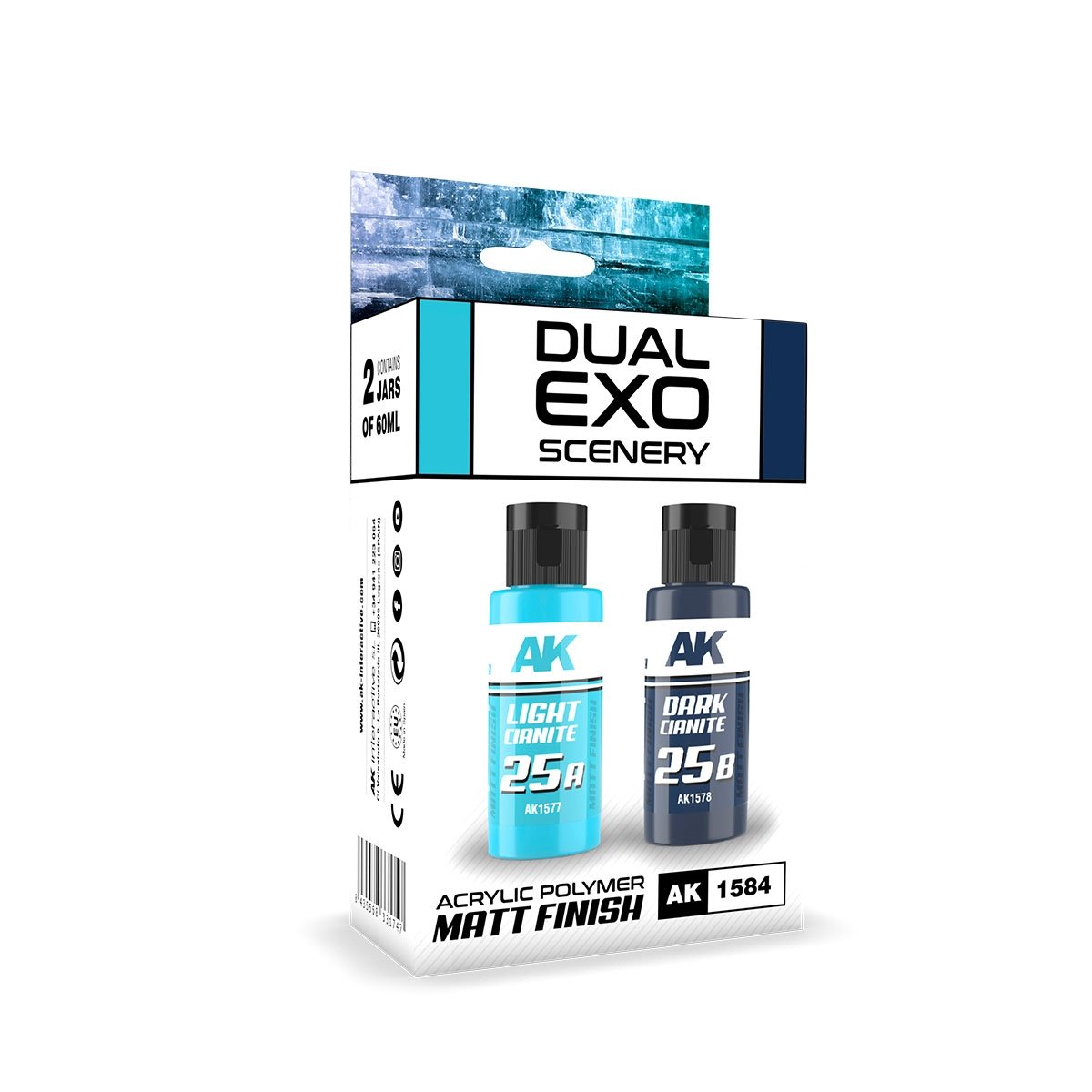 AK Interactive AK1584 DUAL EXO SCENERY SET 25 – 25A LIGHT CIANITE &amp;amp; 25B DARK CIANITE