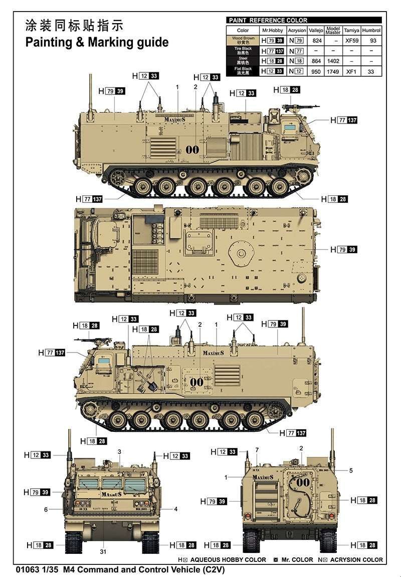 Trumpeter 01063 M4 Command and Control Vehicle (C2V) 1/35 – imagen 3