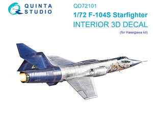 Intérieur imprimé en 3D et coloré sur papier décalcomanie Quinta Studio QD72101 F-104S (Hasegawa) 1/72