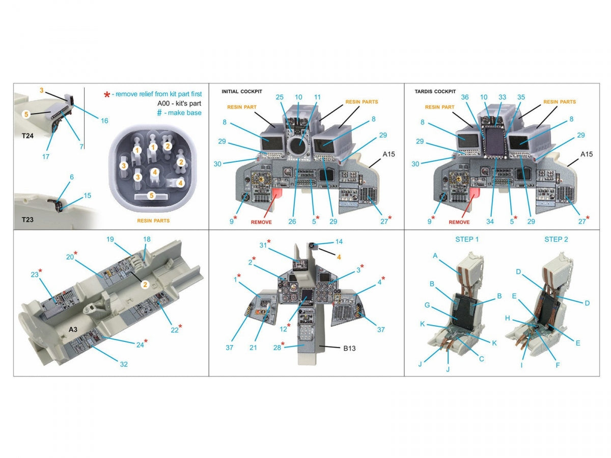 Quinta Studio QD+48263 Tornado GR.4 3D-Printed &amp;amp; coloured Interior on decal paper (Revell) (with 3D-printed resin parts) 1/48 – immagine 2