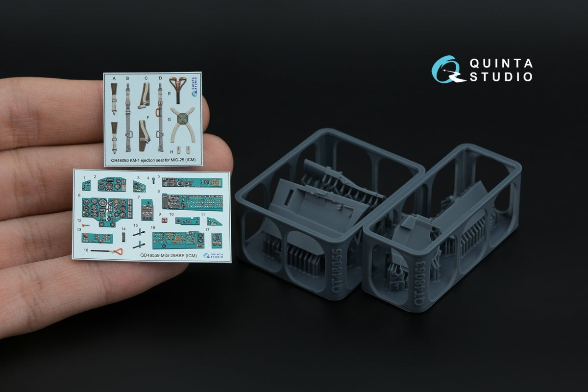Quinta Studio QD+48559 MiG-25RBF 3D-Printed &amp;amp; coloured Interior on decal paper (ICM) (with 3D-printed resin parts) 1/48 – Bild 5