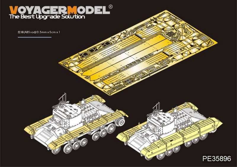 Garde-boues pour char d'infanterie britannique Valentine Mk.II/IV de la Seconde Guerre mondiale, modèle Voyager PE35896, pour TAMIYA au 1/35