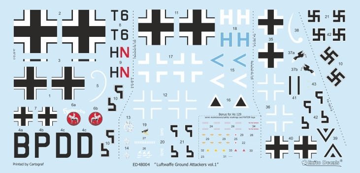 Exito ED72004 DECALS Luftwaffe Ground Attackers vol.1 - Ju 87 D-3, Hs 129, Fw 190F-8 1/72 – imagen 8
