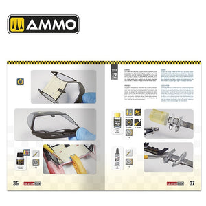 AMMO de Mig Jimenez 6604 SOLUTION BOOK 24 – Comment peindre et laquer des voitures miniatures (Livre multilingue) – image 3