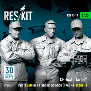 RESKIT RSF35-0013 Pilotes de CH-54A « Tarhe » en position debout (1968 +) (scène 1) (3 pièces) (Impression 3D) 1/35