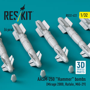 RESKIT RS32-0422 AASM-250 &amp;quot;Hammer&amp;quot; (6 pcs) (3D Printed) 1/32 – immagine 2
