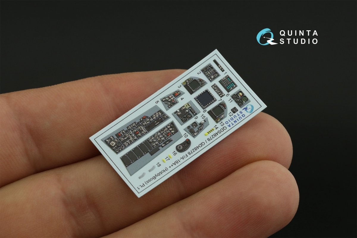 Quinta Studio QDS-48278 F/A-18А++ 3D-Printed &amp;amp; coloured Interior on decal paper (HobbyBoss)(Small version) 1/48 – imagen 6