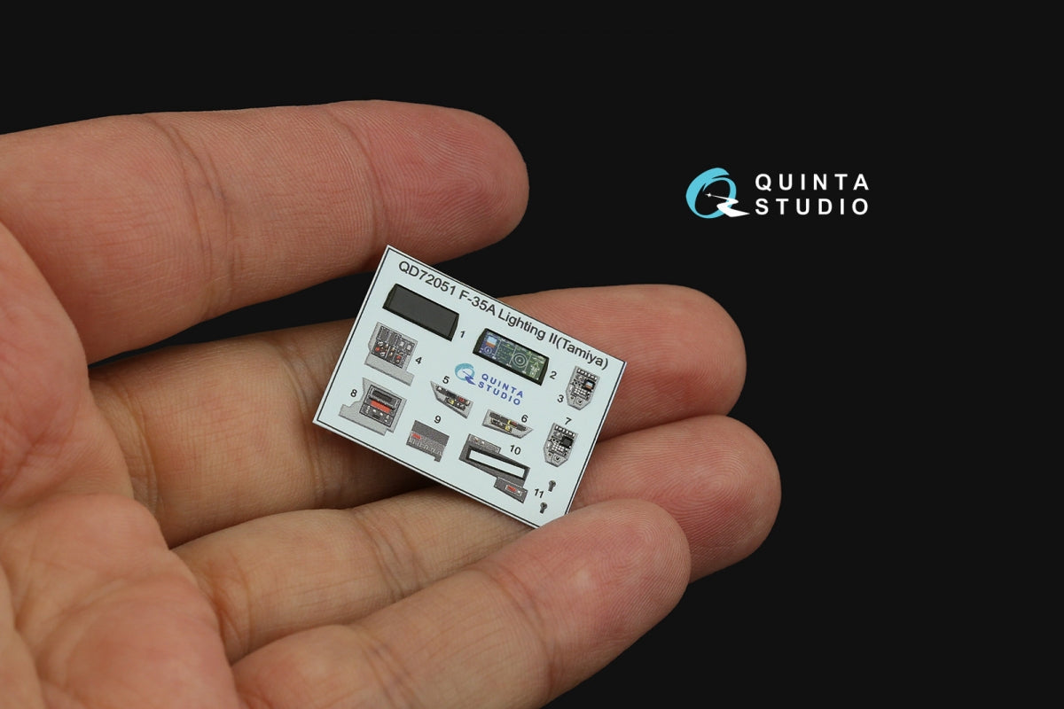 Quinta Studio QD72051 F-35A Lighting II 3D-Printed &amp;amp; coloured Interior on decal paper (Tamiya) 1/72 – imagen 11