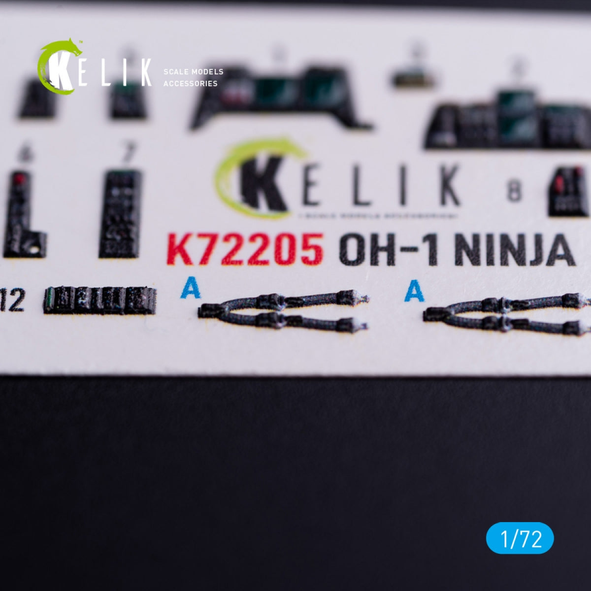 Kelik K72205 OH-1 NINJA - interior 3D decals for Aoshima kit 1/72