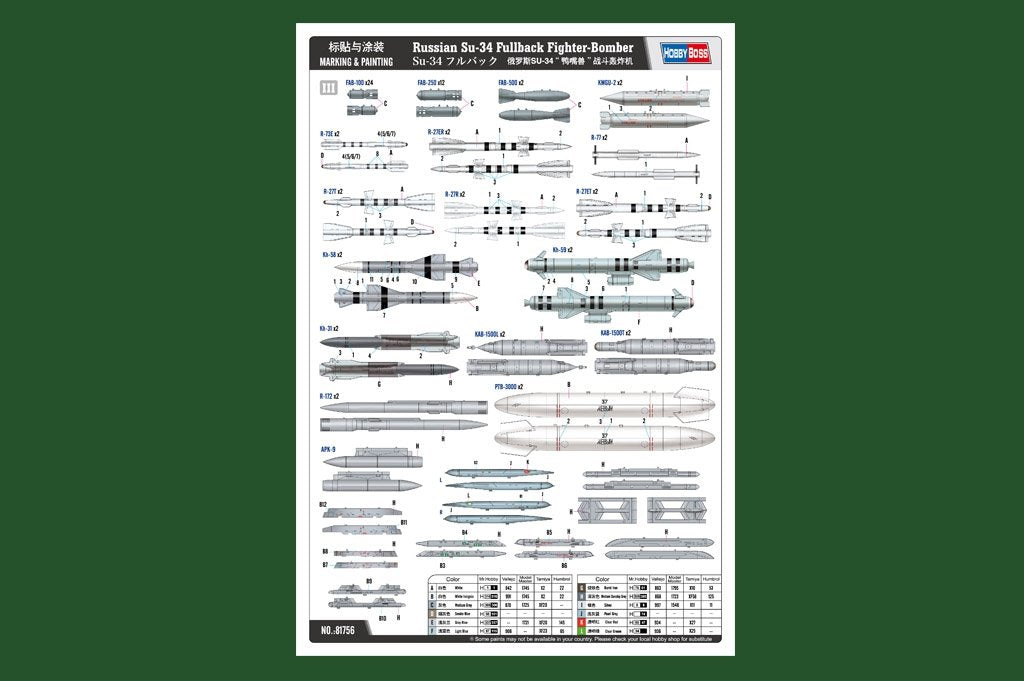 Hobby Boss 81756 Chasseur-bombardier russe Su-34 Fullback 1/48 – image 4