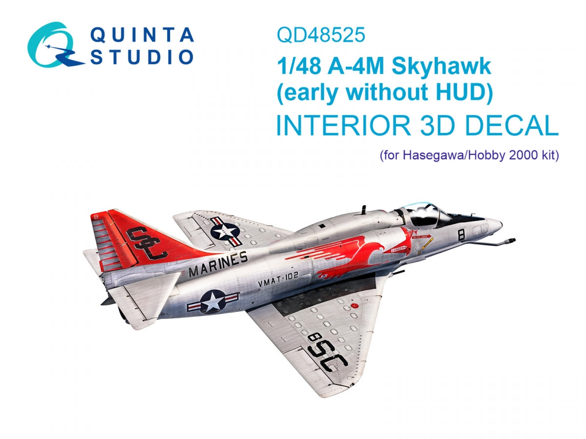 Quinta Studio QD48525 A-4M early 3D-Printed & coloured Interior on decal paper (Hasegawa/Hobby2000) 1/48
