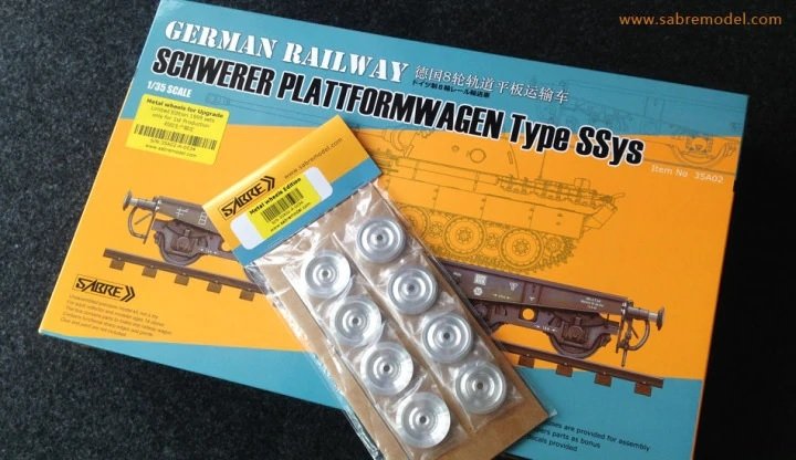 Saber Model 35A02-MW German Railway Schwerer Plattformwagen Type SSys - Metal Wheels 1/35