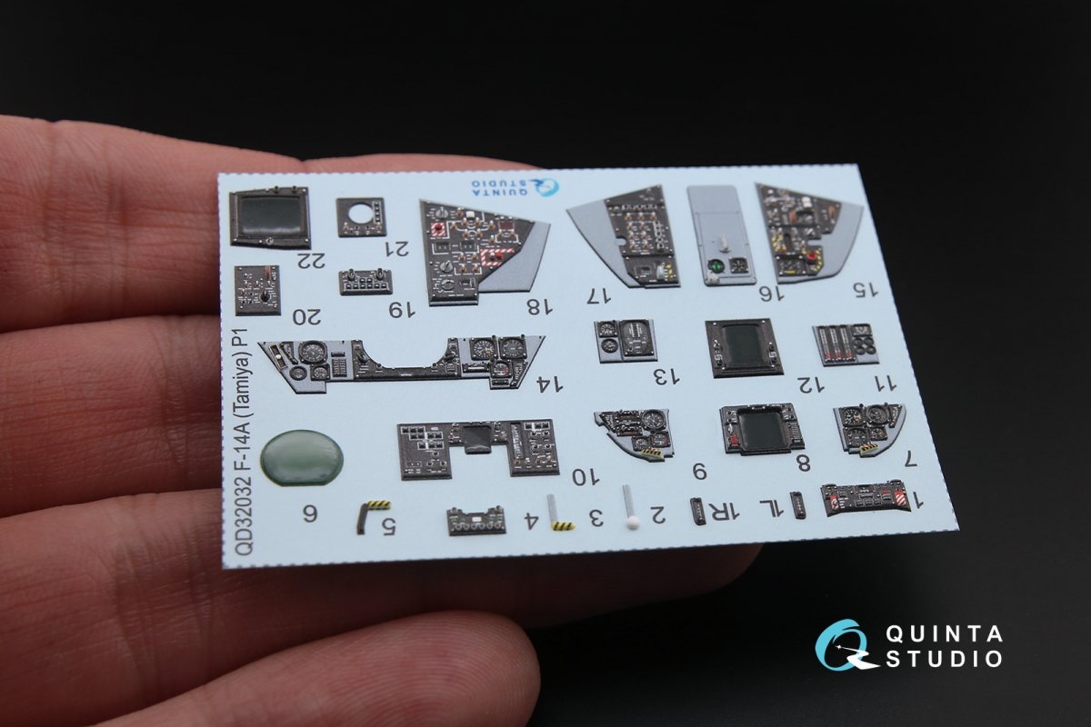 Quinta Studio QD32032 F-14A 3D-Printed &amp;amp; coloured Interior on decal paper (for Tamiya kit) 1/32 – imagen 4