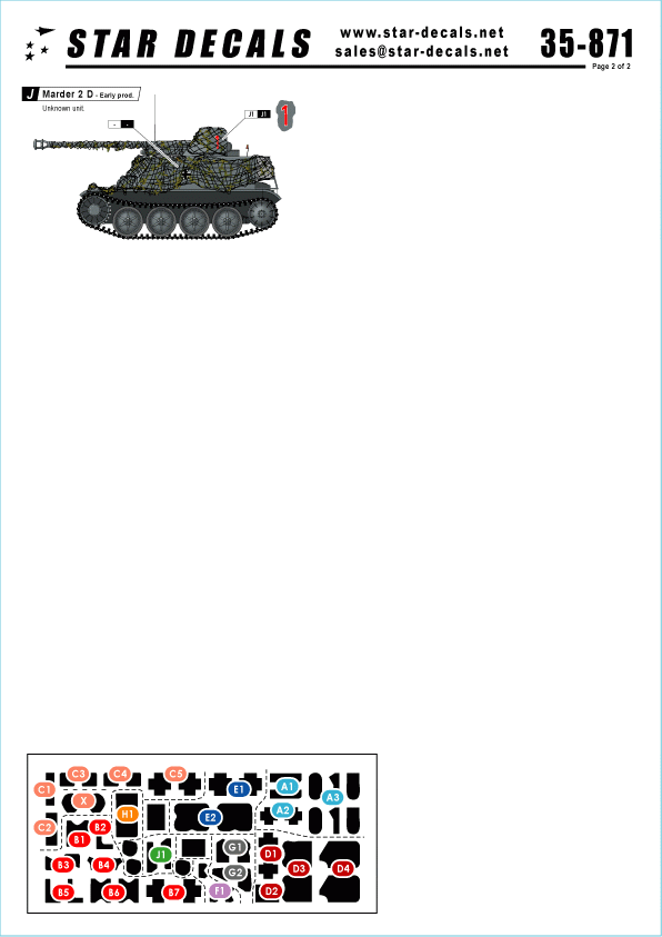 Star Decals 35-871 Panzerjager Marder IID 1/35 – immagine 2