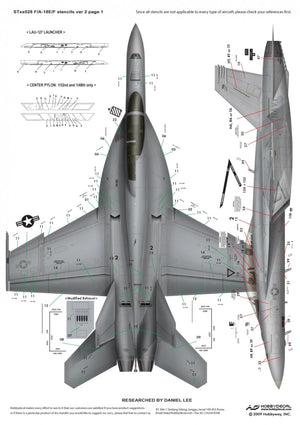 HobbyDecal ST48028V2 F/A-18E/F Stencils ver 2 1/48 – Bild 2