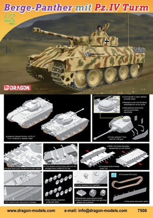 Dragon 7508 Berge-Panther mit Pz.Kpfw.IV Turm 1/72 – imagen 2