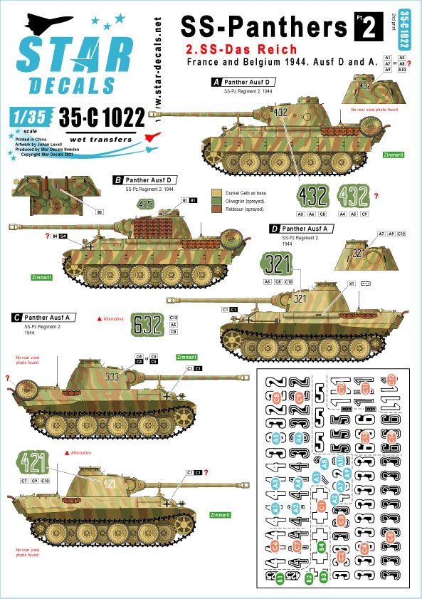 Star Decals 35-C1022 SS-Panthers n° 2 1/35