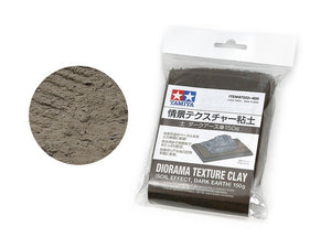 Tamiya 87222 Pâte à modeler texturée pour diorama (effet terre, couleur terre foncée) 150 g