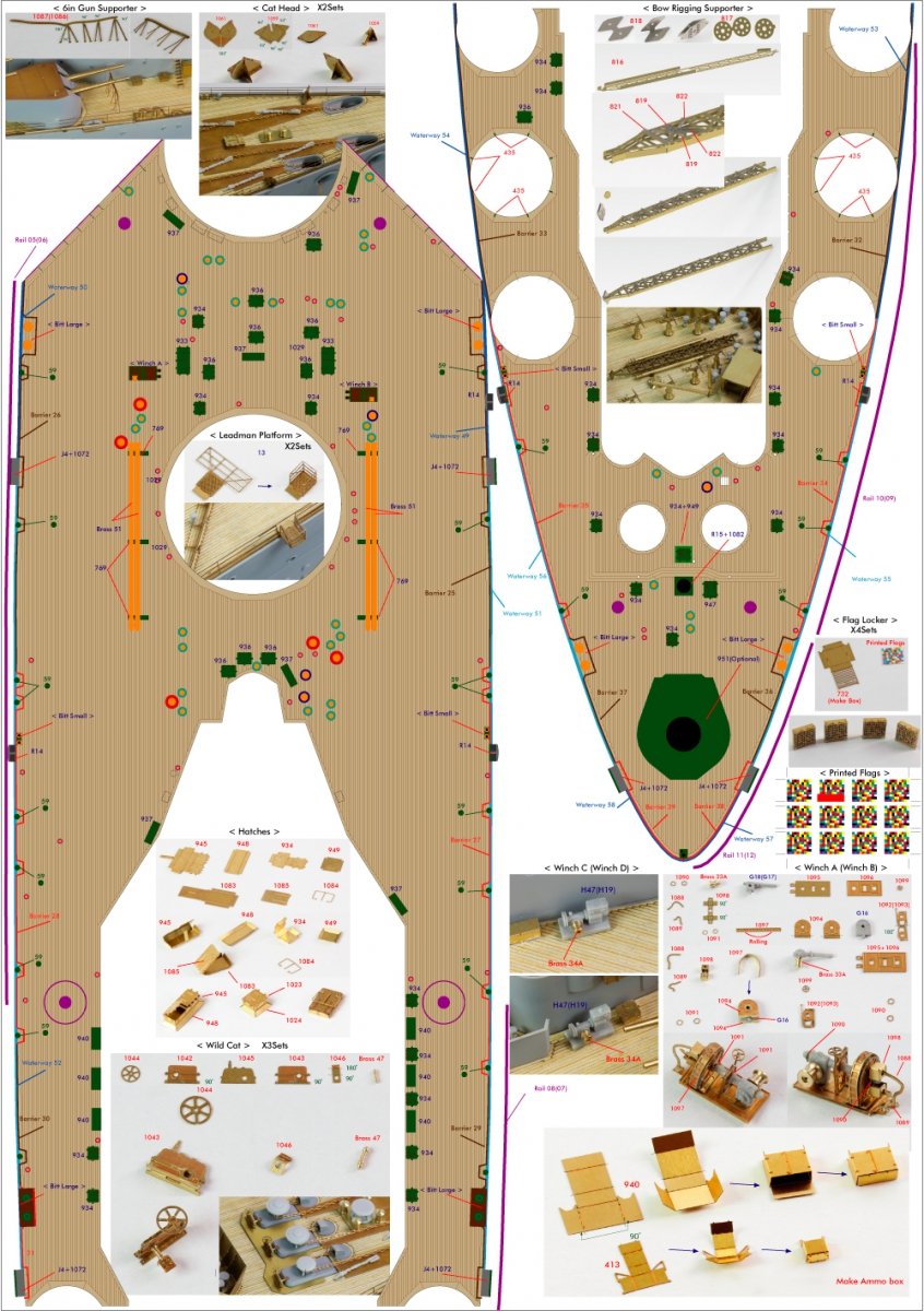 Pontos 23007F1 HMS RODNEY 1942 Detail Up Set 1/200 – imagen 7