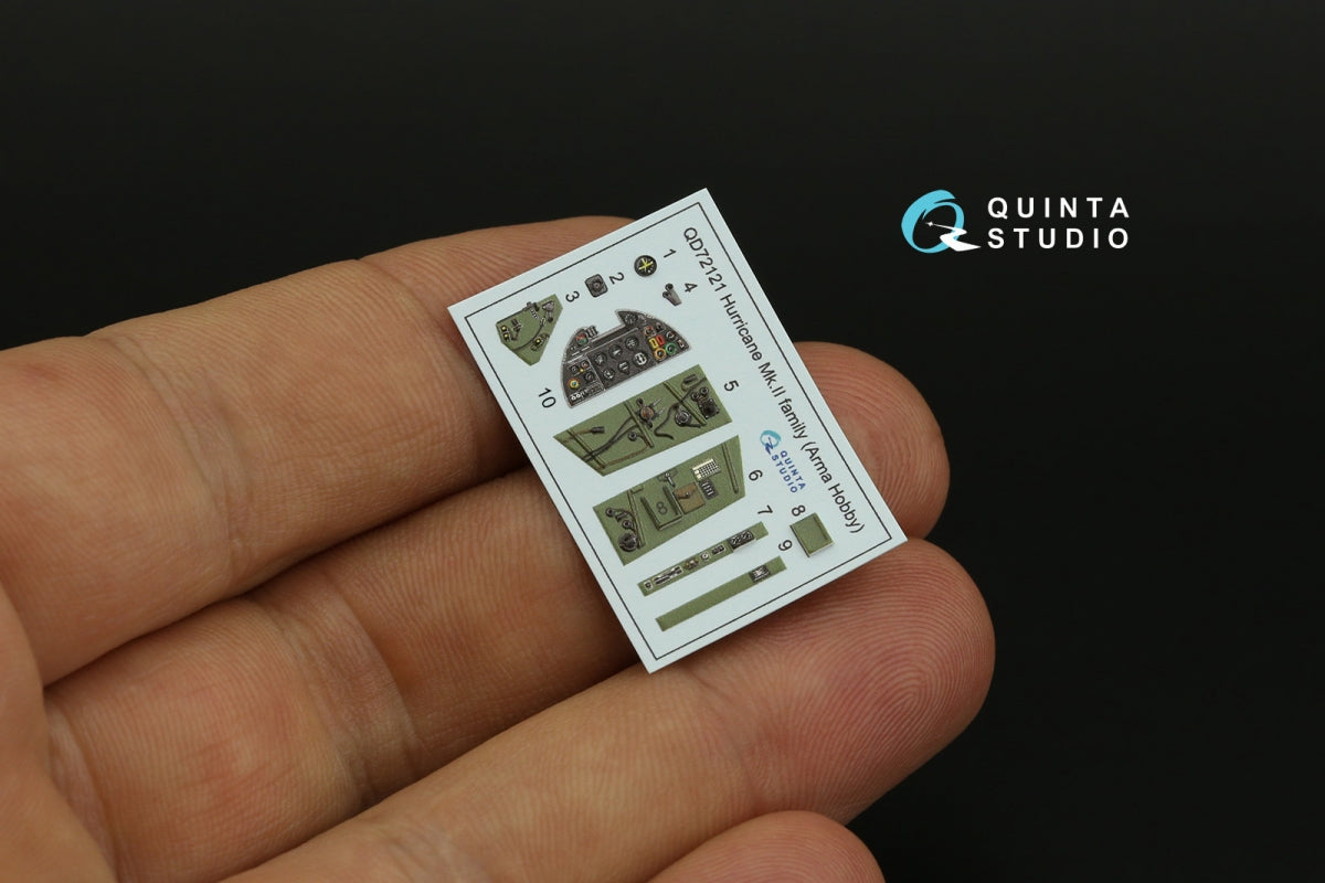 Quinta Studio QD72121 Hurricane Mk.II family 3D-Printed coloured Interior on decal paper (Arma Hobby) 1/72 – immagine 9