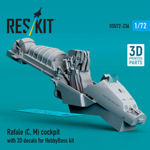 RESKIT RSU72-236 Rafale (C, M) cockpit with 3D decals for HobbyBoss kit (3D Printed) 1/72 – imagen 2