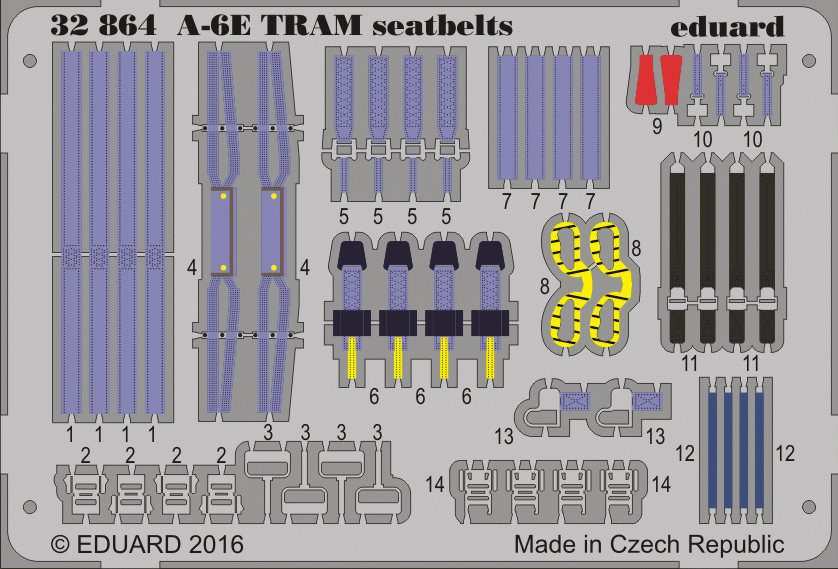 Ceintures de sécurité Eduard 32864 A-6E TRAM TRUMPETER 1/32