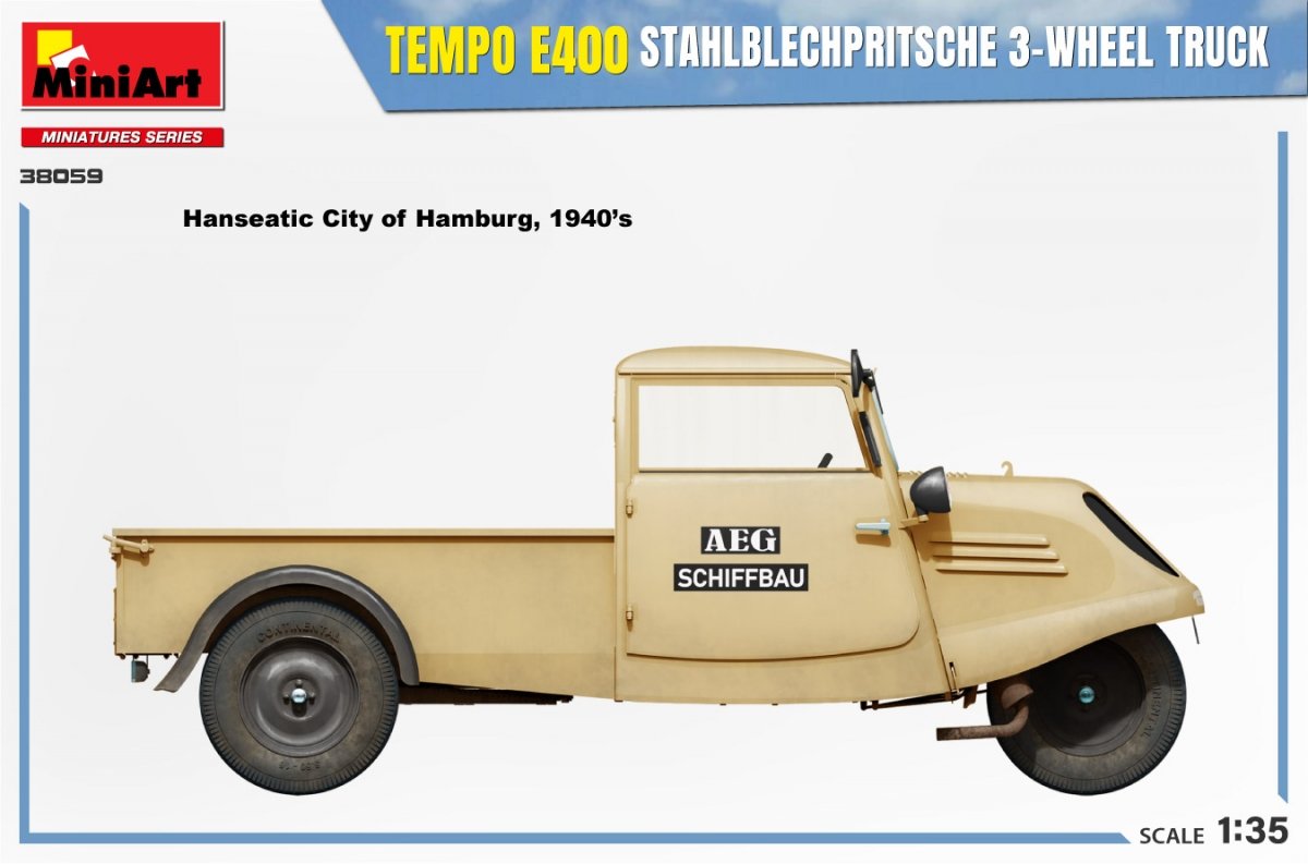 MiniArt 38059 TEMPO E400 STAHLBLECHPRITSCHE 3-WHEEL TRUCK 1/35 – image 6