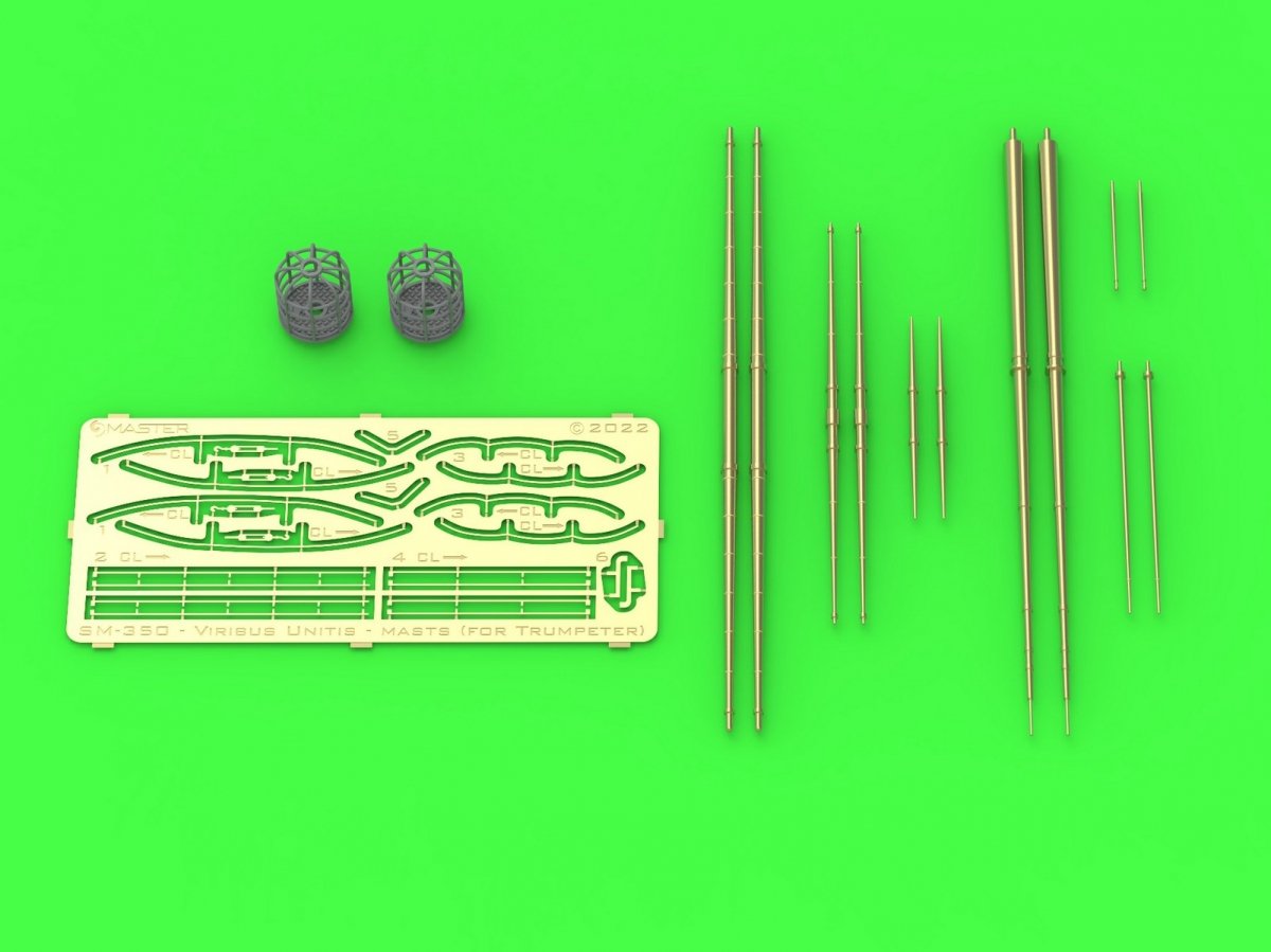 Master SM-350-117 SMS Viribus Unitis - mâts, vergues et autres pièces tournées et en résine (pour kit Trumpeter) 1/350