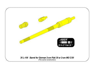 Aber 35L-109 German 2cm gun barrel for Flak 30 or MG C/30 1/35 – imagen 12