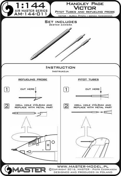 Master AM-144-011 Handley Page Victor - Pilot Tubes and Refueling Probe Boom 1/144 – Bild 4