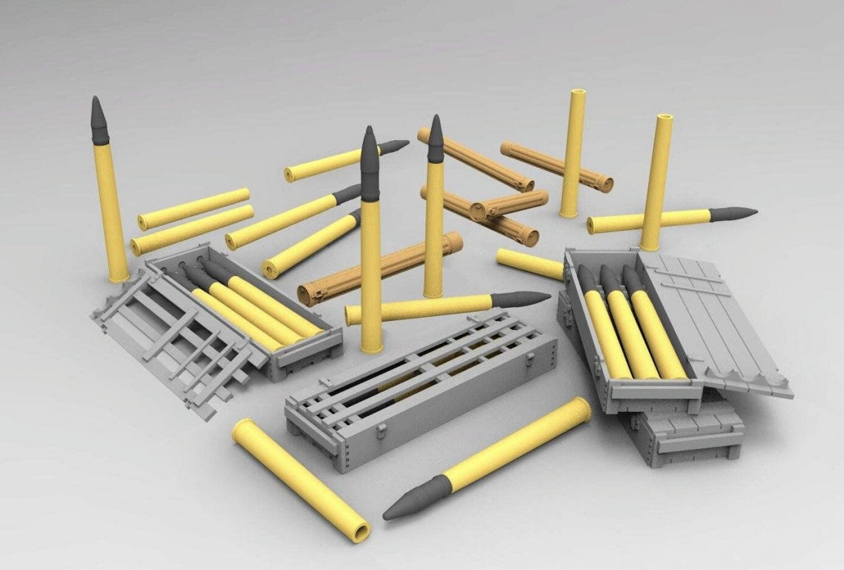 Gecko Models 16GM0014 German 7,5 cm Pak 40 Ammo Boxes w/Shells Set 1/16 – imagen 5