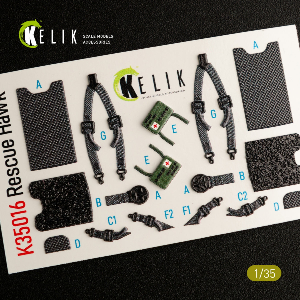 KELIK K35016 HH-60H RESCUE HAWK INTERIOR 3D DECALS FOR KITTY HAWK KIT 1/35 – imagen 2