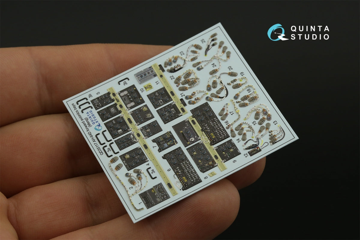 Quinta Studio QD35117 AH-64D Extended forward avionics bays 3D-Printed &amp;amp; coloured Interior on decal paper (Meng) 1/35 – imagen 6